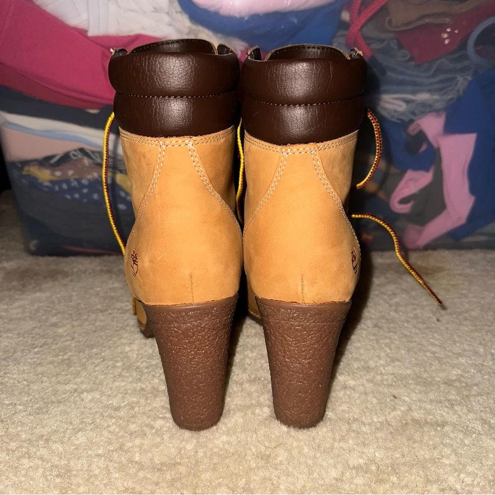 Timberland Tillston Double Collar Wheat‎ Nubuck Leather Heeled Bootie - Picture 3 of 10